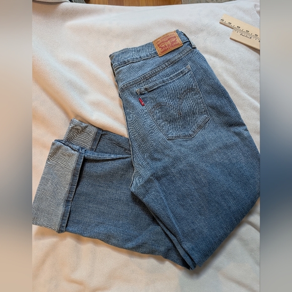 Levi's 505 Women's Cropped Jeans Sz 14 - Picture 2 of 10